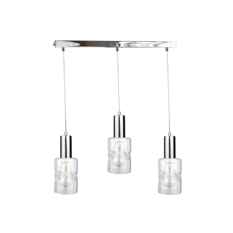 Netlighting Cross Bar Pendant Ceiling Light Silver 60cm 3x E27 Silver