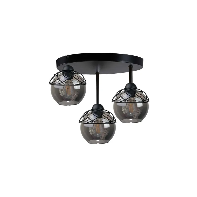 Keter Lighting Mera Semi Flush Light Black, 30cm, 3x E27