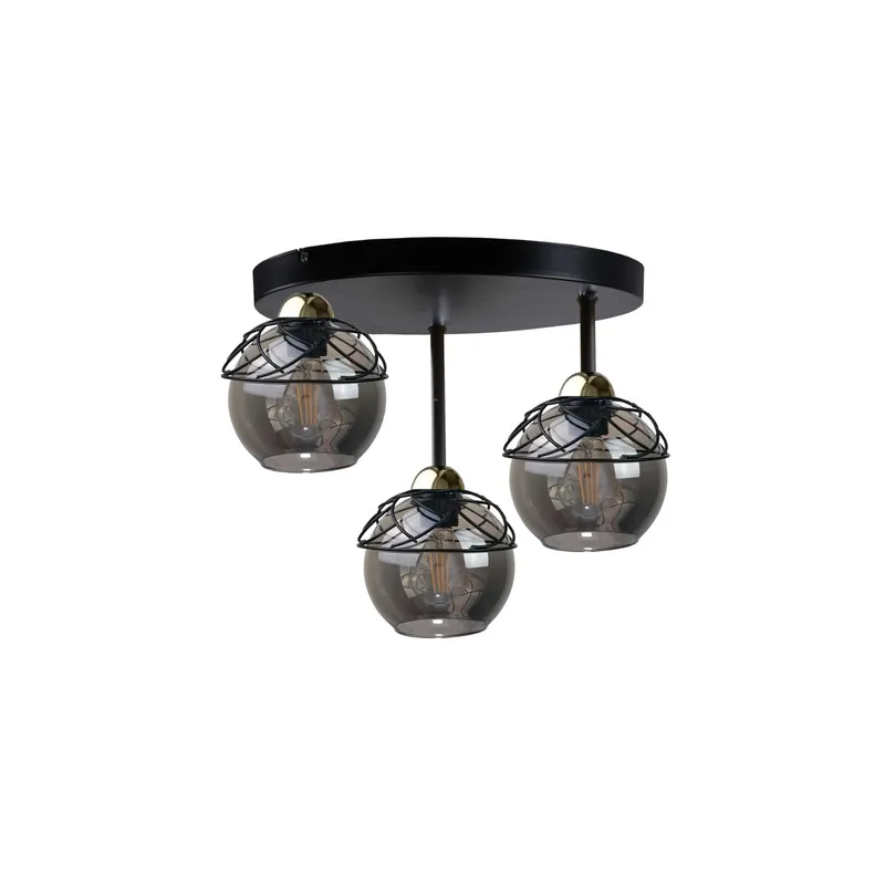 Keter Lighting Mera Semi Flush Light Black, 30cm, 3x E27