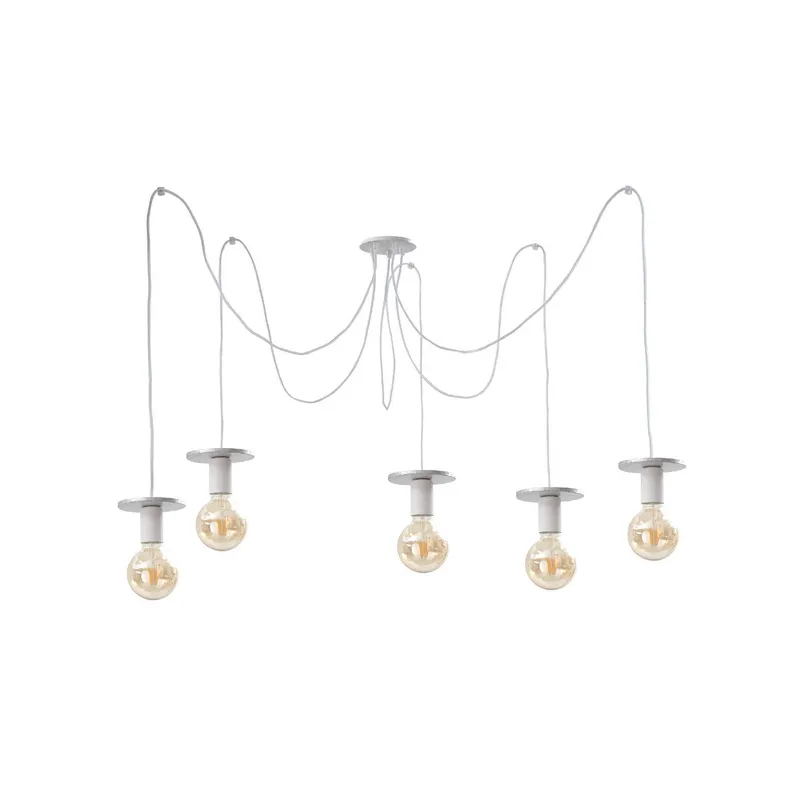 Keter Lighting Saturn Cluster Pendant Ceiling Light Silver, 5x E27