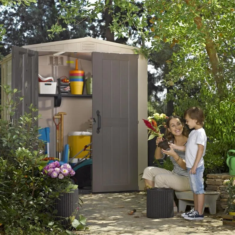 6' x 6' Keter Factor Plastic Garden Shed (1.78m x 1.96m)
