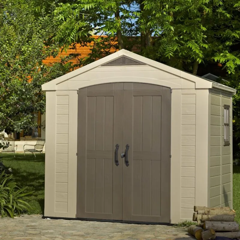8' x 6' Keter Factor Plastic Garden Shed (2.57m x 1.82m)