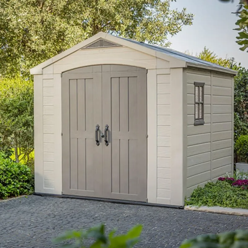 8' x 8' Keter Factor Plastic Garden Shed (2.57m x 2.55m)
