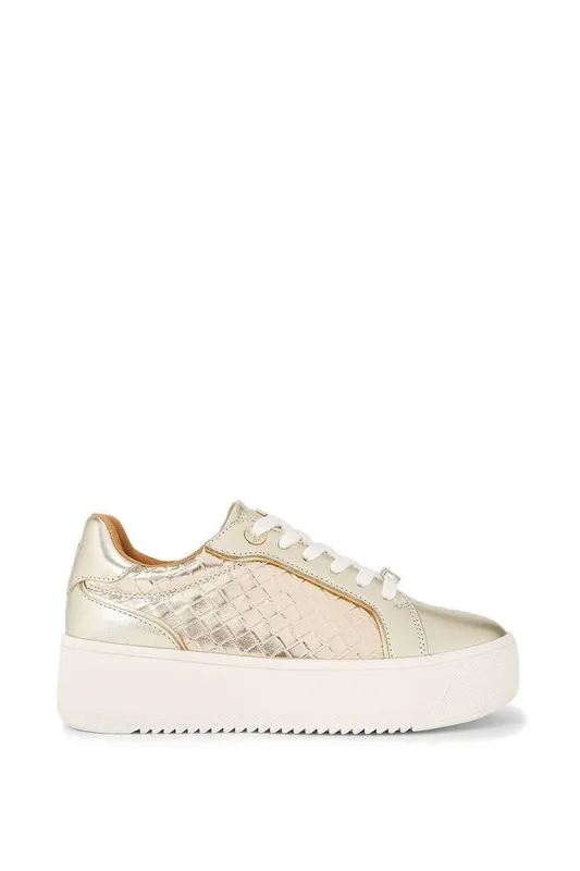 KG Kurt Geiger Women's 'Lighter Weave' Trainers in Gold Size: 4 Gold 4