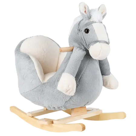 Kikka Boo Grey Horse Plush Rocking Toy with Seat