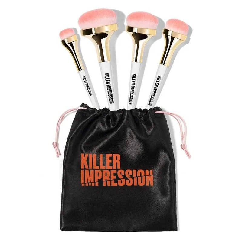 Killer Impression Killer Base & Essential Makeup Brushes Full Set in White - White