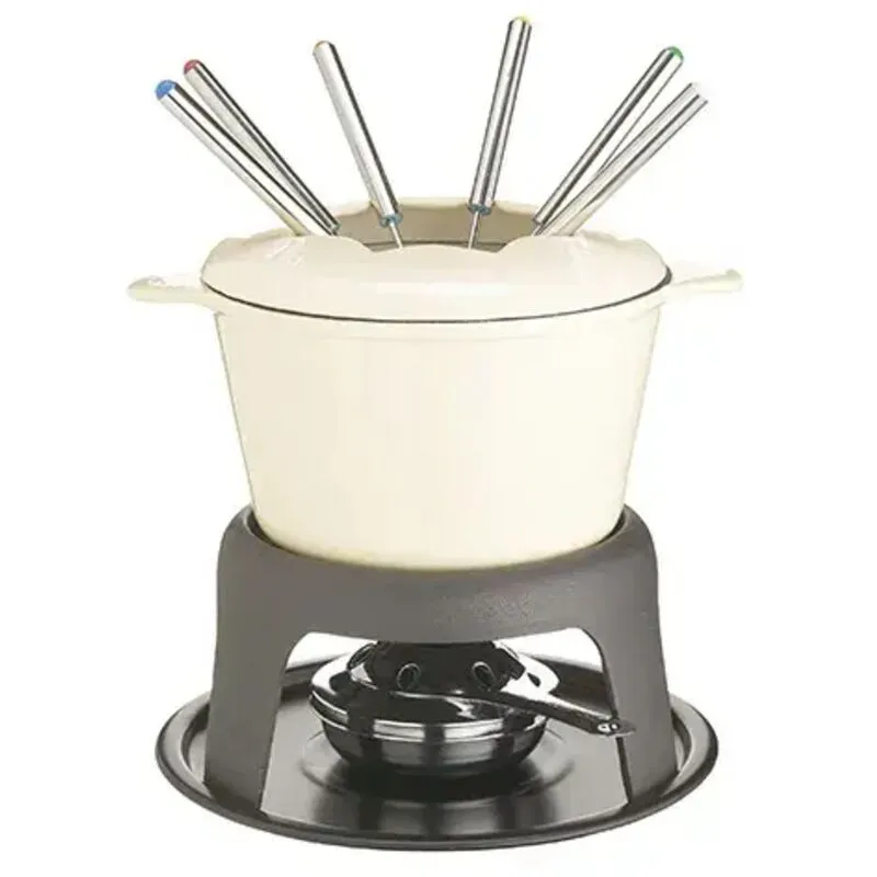 Kitchen Craft MasterClass Cast Iron Enamelled Beige Fondue Set