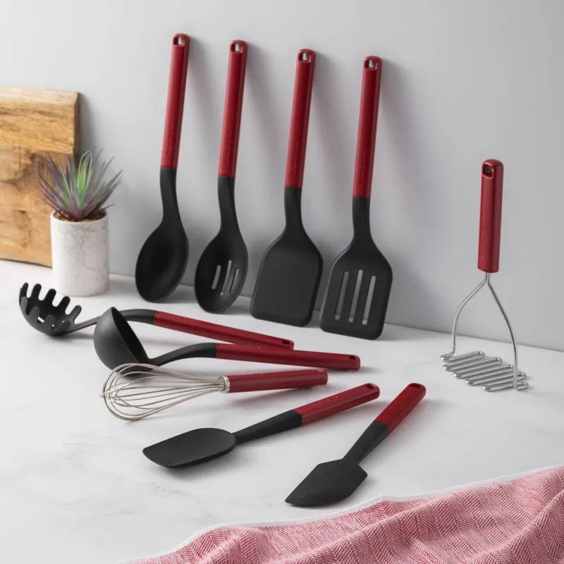 KitchenAid 10pc Empire Red Kitchen Utensil Set in Dark Red Dark Red