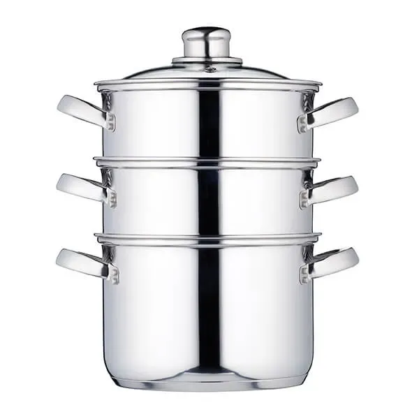 KitchenCraft Stainless Steel Three Tier 18cm Steamer