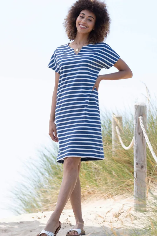 Kite Women's Alum Jersey Dress Navy Stripe Size: 10 - Navy