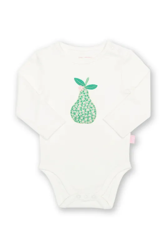 Kite Girl's Baby Pear-Fect Organic Cotton Bodysuit in Cream Size: Newborn Cream