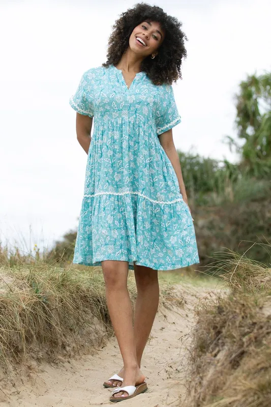 Kite Women's Chilfrome Muslin Dress Ocean Bloom in Blue Size: Large - Blue