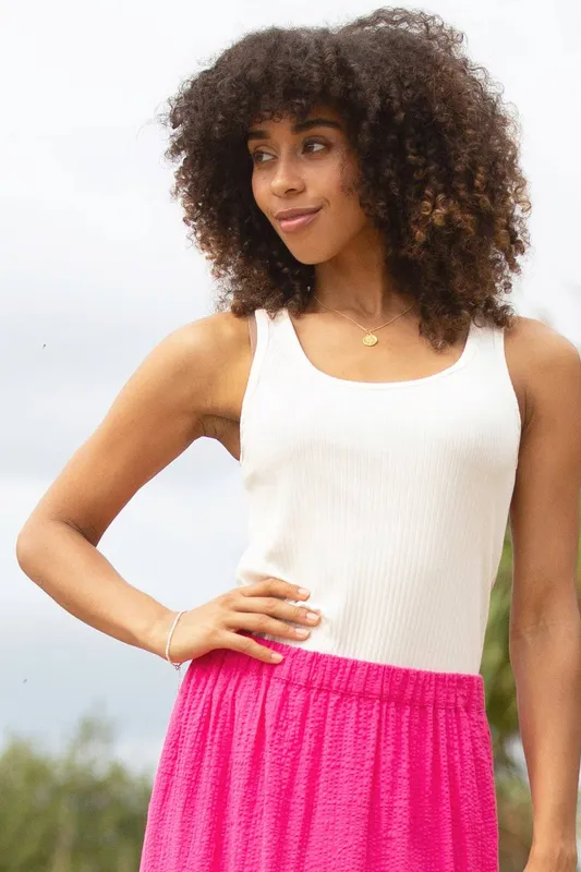 Kite Women's Dorchester Ribbed Vest Off-White in Cream Size: 18 Cream 18