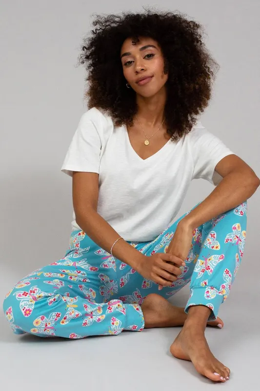 Kite Women's Lyme Cuffed Loungers Flutterby in Blue Size: 8 Blue 8