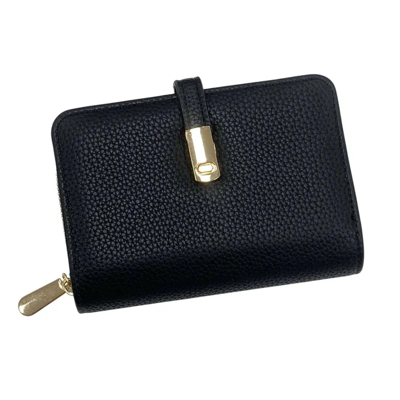 Kitise Women's Small Bifold Card Slot ID Coin Pocket Wallet in Black Black female