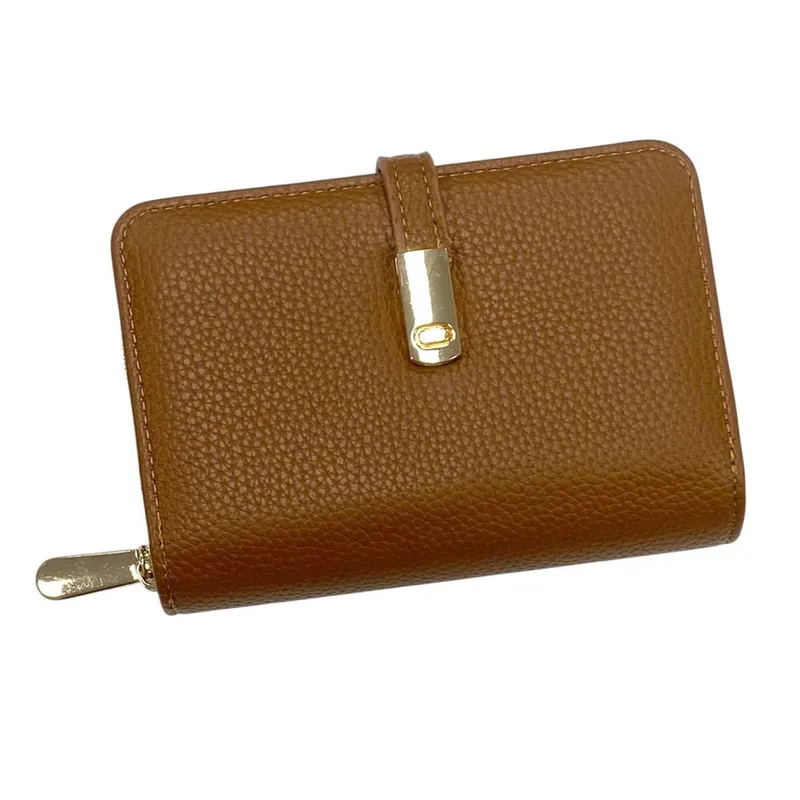 Kitise Women's Small Bifold Card Slot ID Coin Pocket Wallet in Brown Brown female