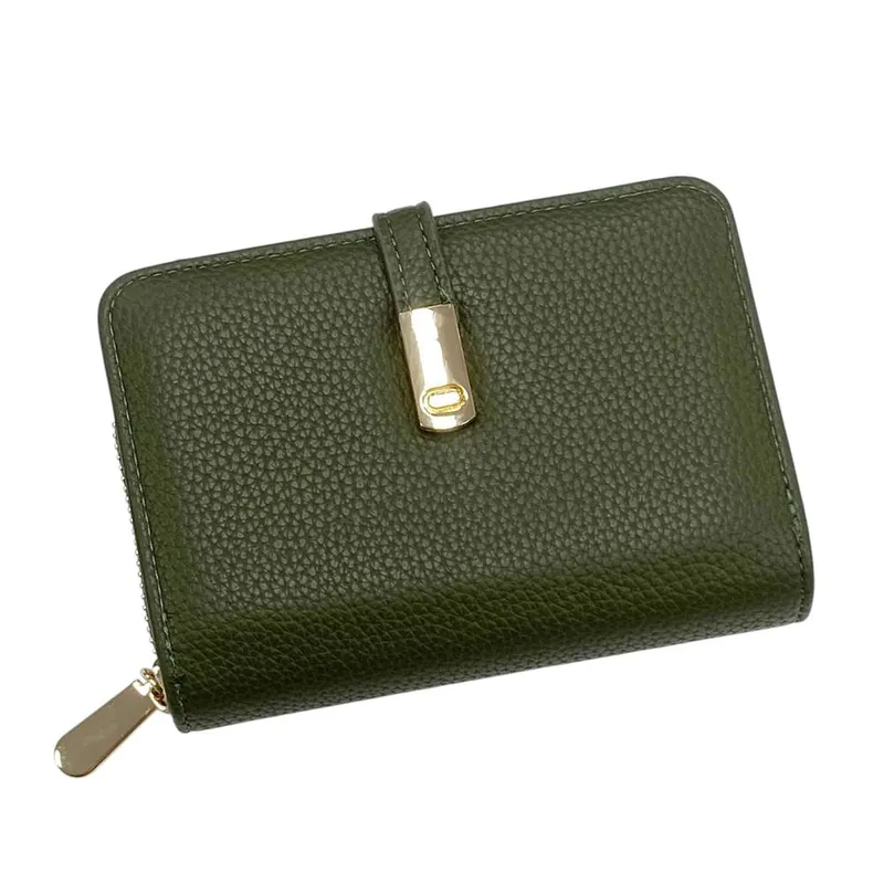 Kitise Women's Small Bifold Card Slot ID Coin Pocket Wallet in Green Green female