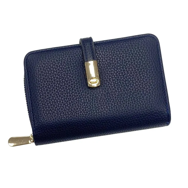 Kitise Women's Small Bifold Card Slot ID Coin Pocket Wallet in Navy - Navy