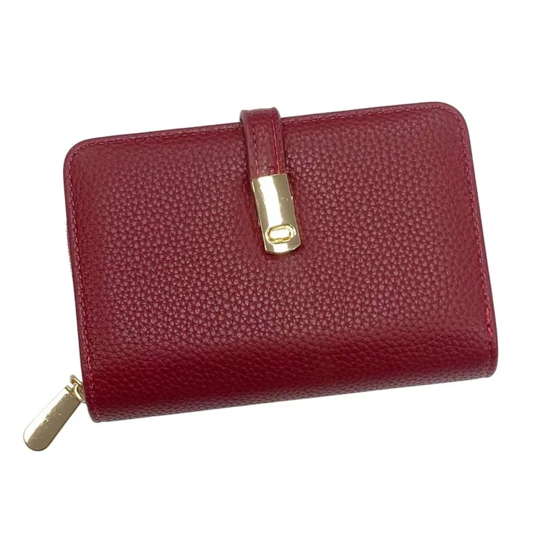 Kitise Women's Small Bifold Card Slot ID Coin Pocket Wallet in Red Red female