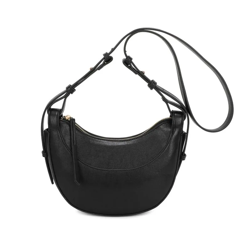 Kitise Women's Small Half Moon Shape Crossbody Bag in Black Black female