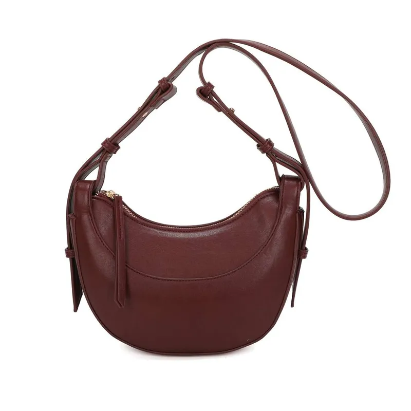 Kitise Women's Small Half Moon Shape Crossbody Bag in Wine Wine female