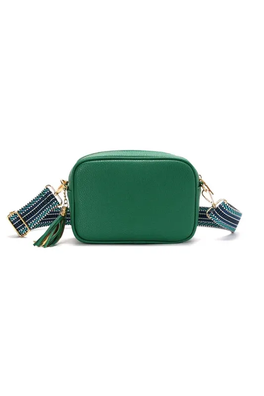Kitise Women's Small Tassel Crossbody Bag Canvas Stap in Green Green One Size