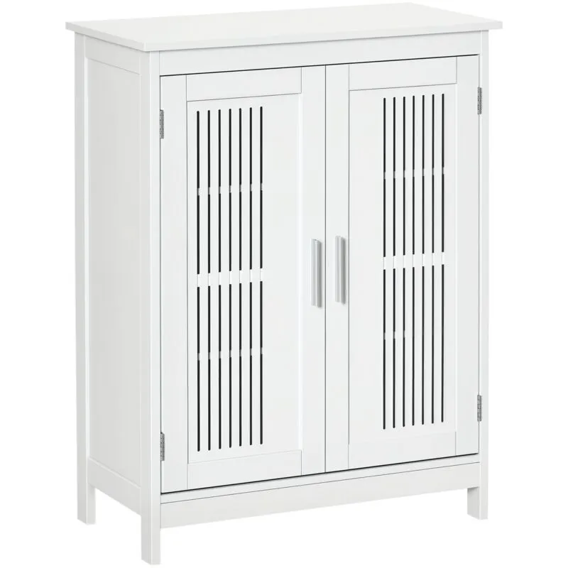 Kleankin Modern Bathroom Cabinet, Freestanding Floor Cabinet with Storage, White White