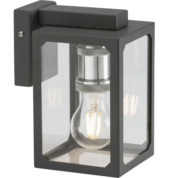 Knightsbridge Lighting E27 Wall Lantern - Anthracite, 230V, IP23