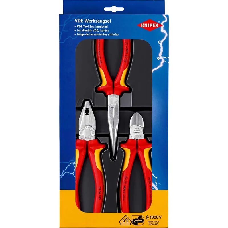 Knipex 00 20 12 Electro Set - 3 Piece