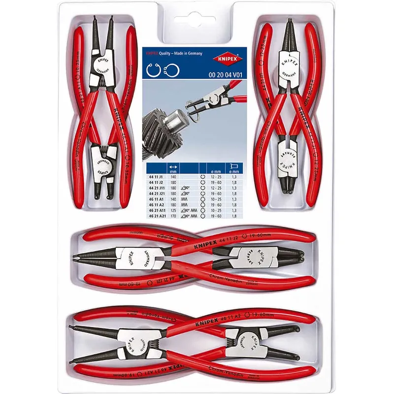 Knipex 00 20 04 V01 Circlip Pliers Set - 8 Piece