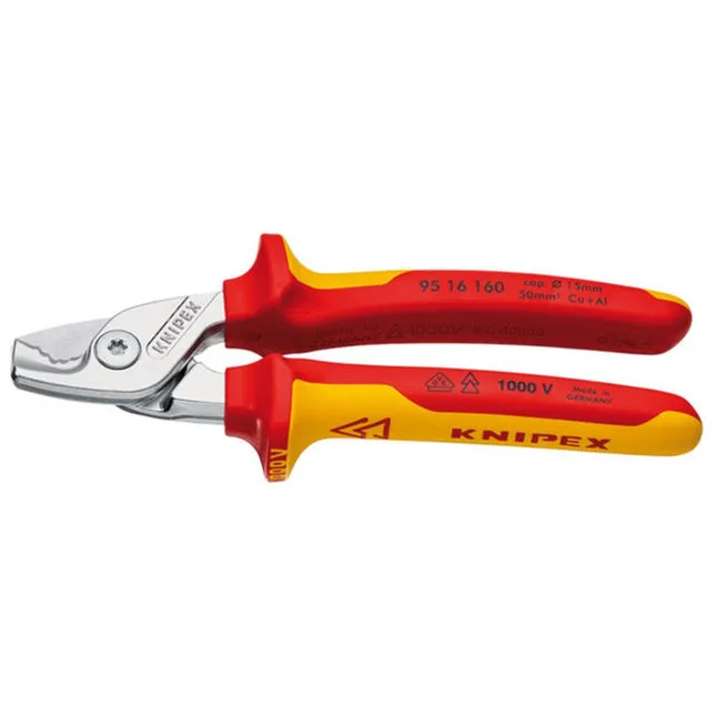 Knipex 95 16 160 SB 160mm StepCut Vde Insulated Cable Shears