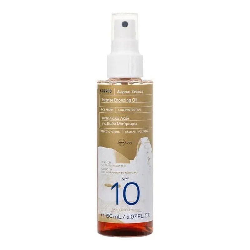 Korres Aegean Bronze Intense Bronzing Oil Face + Body Spf 10 150ml