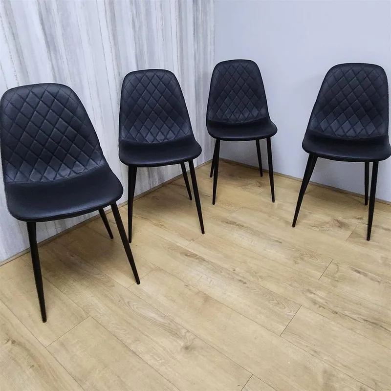 Kosy Koala Unisex Dining Chairs Set of 4 Black Leather Kitchen Chairs Black female