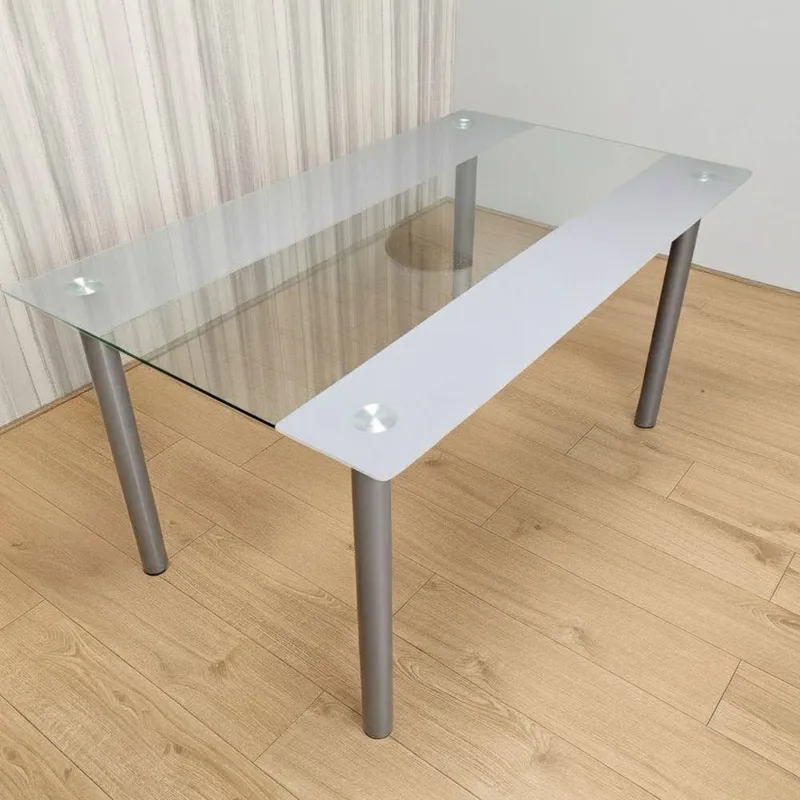 Kosy Koala Glass Grey Dining Table Rectangle Dining Table Dining Room - Grey