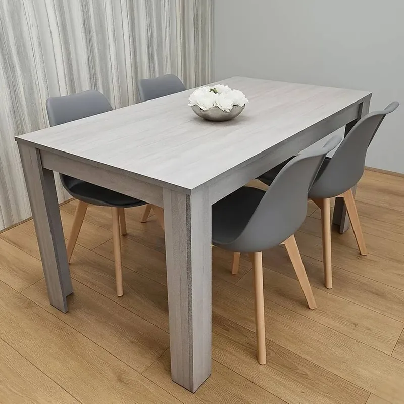 Kosy Koala Modern Grey Dining Table Set With 4 Grey Chairs Dining Room Furniture in Dark Grey Dark Grey