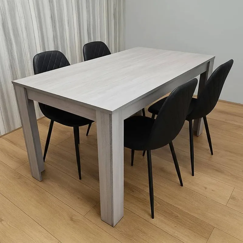 Kosy Koala Modern Grey Dining Table & 4 Chairs Set, Kitchen Dining Set - Grey