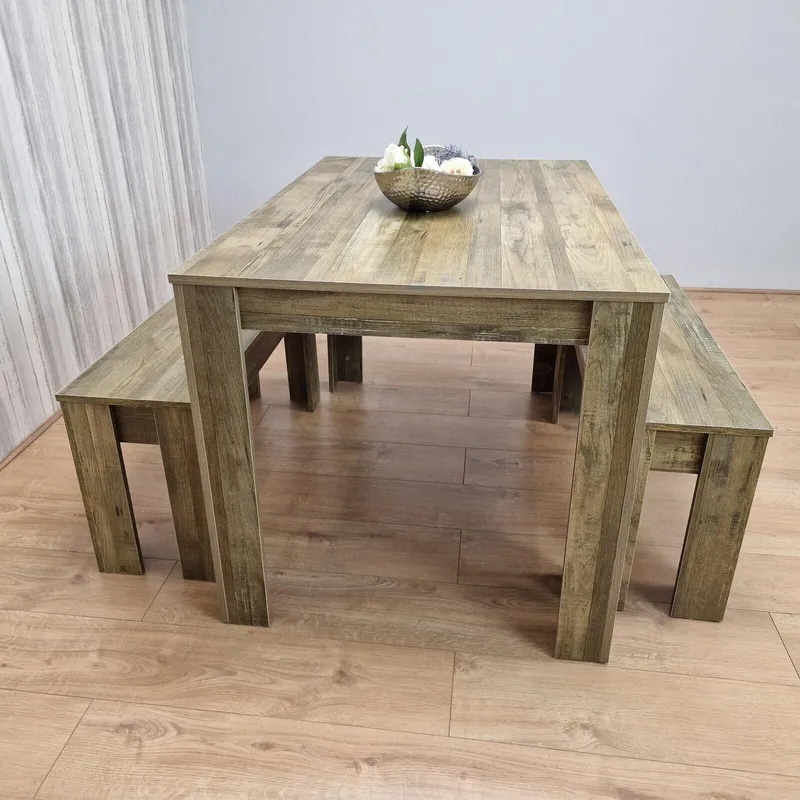 Kosy Koala Wooden Dining Table & 2 Benches kitchen table Set space saver Multicolor