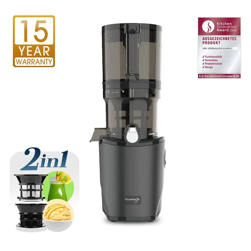 Kuvings AUTO8 Easy Care Juicer with 2 Litre Capacity in Black Black