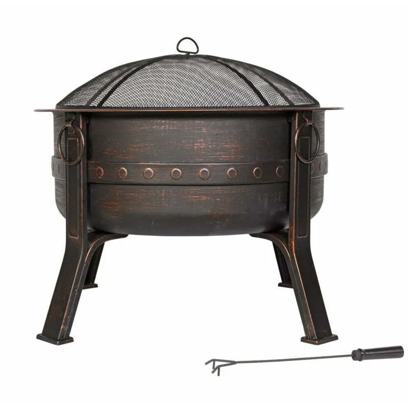 La Hacienda Brava Firepit - Steel - L80 x W80 x H72 cm - Bronze