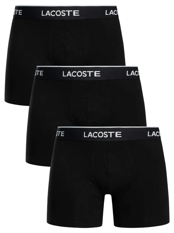 Lacoste 3 Pack Boxer Briefs - Black