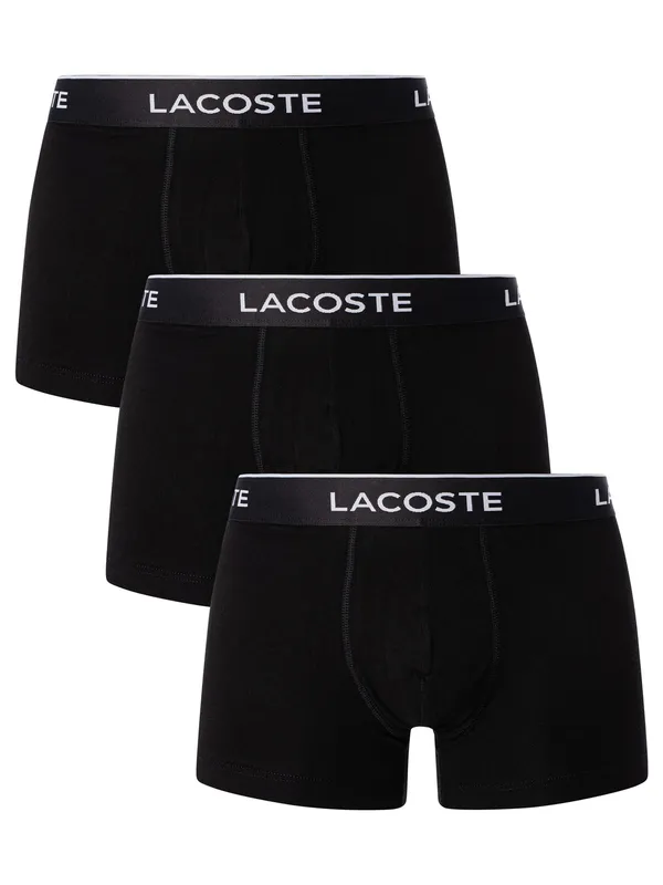 Lacoste 3 Pack Casual Trunks - Black - Male - Size: M