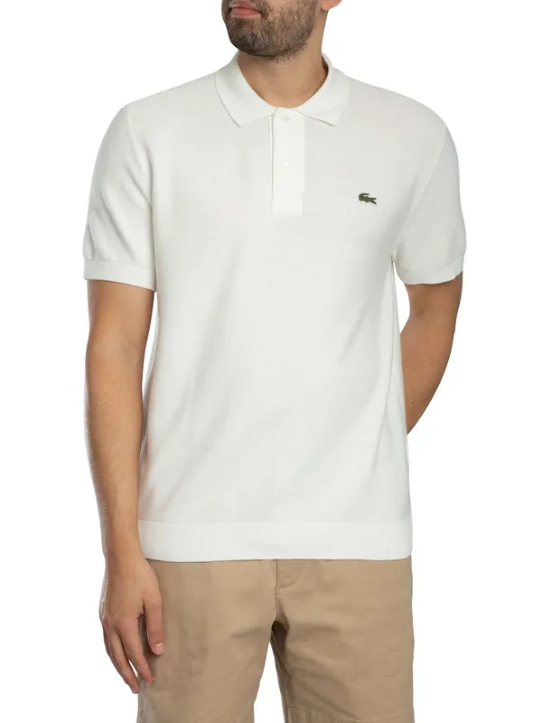 Lacoste Classic Fit Knitted Polo Shirt - Flour - Male - Size: L