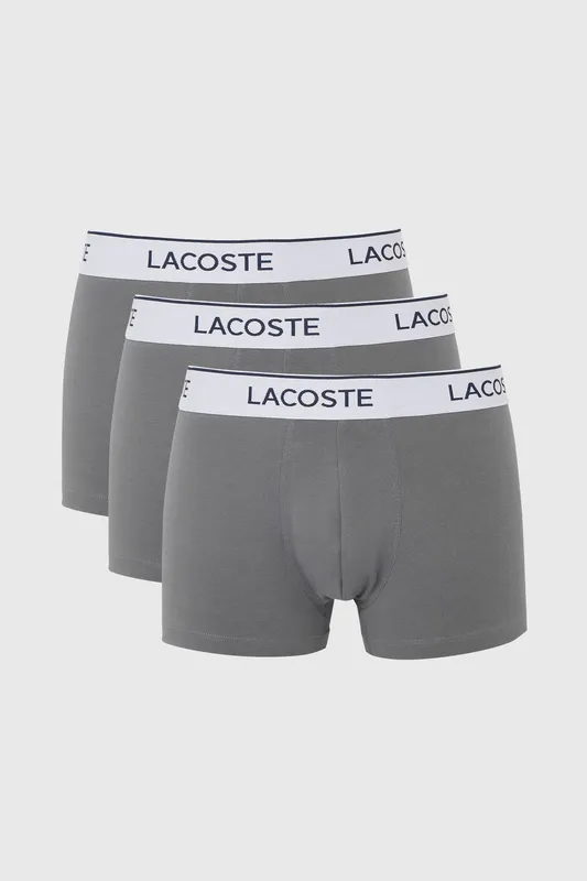 Lacoste Men's 3 Pack Boxers Grey Size: Small Grey S
