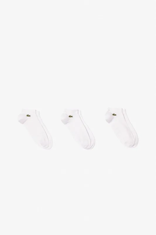 Men's Lacoste Mens 3-Pack Trainers Socks - White/White-White Z92 - White/White/White - Size: 9/9.5/11/10/12/10.5/11.5