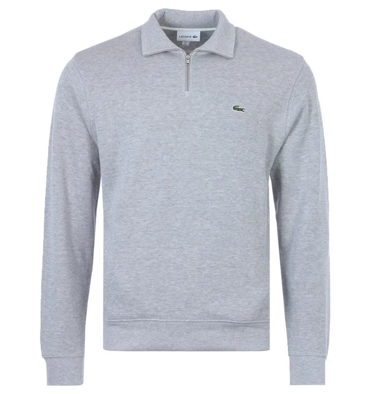 Lacoste Mens Sweater - Grey Cotton - Size Large