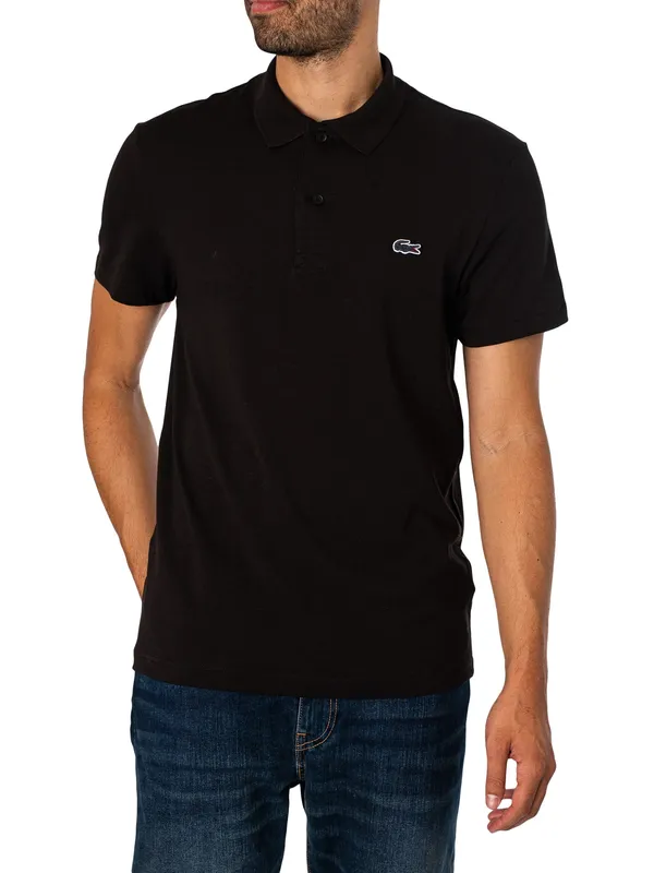 Lacoste Regular Fit Cotton Blend Polo Shirt - Black