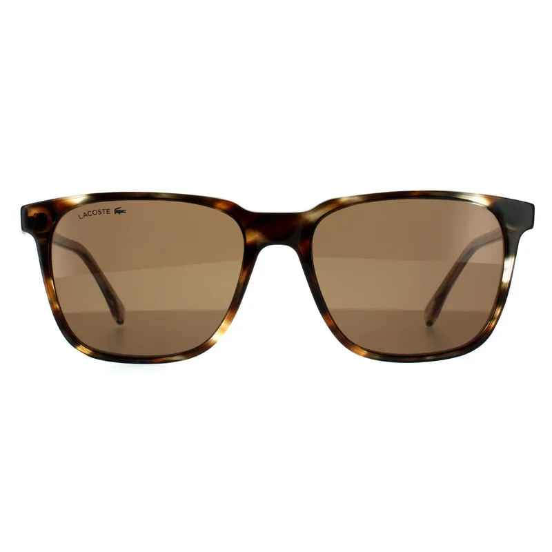 Lacoste Square Unisex Havana Brown Sunglasses - One Size
