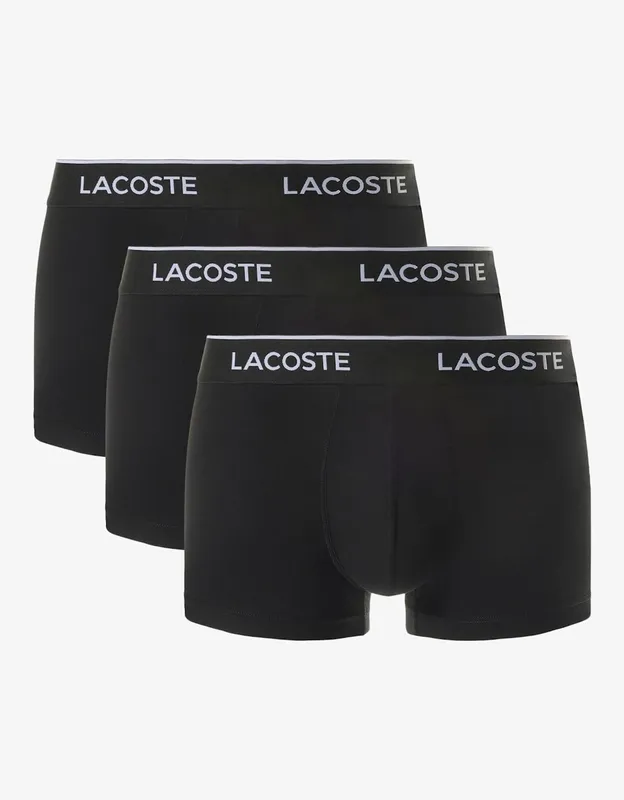 Lacoste 3 Pack Trunks - Black