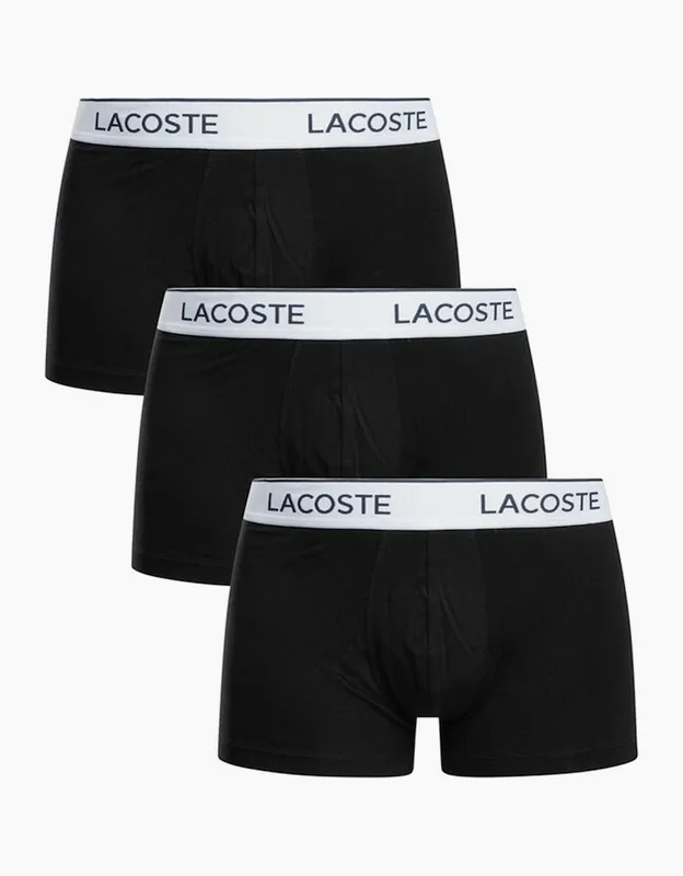 Men's Lacoste 3 Pack Trunks - Black - Size: 39/38/32