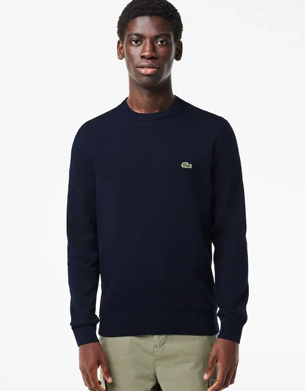 Men's Lacoste Men's Monochrome Crew Neck Sweater - Black - Size: 8 3xl